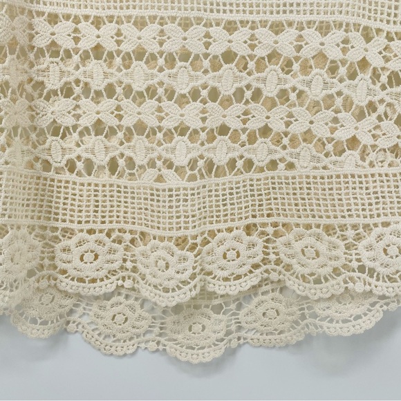 Soft Surrounding Ivory Boho Crochet Open Knit Shell Top - Sz S - Picture 14 of 16